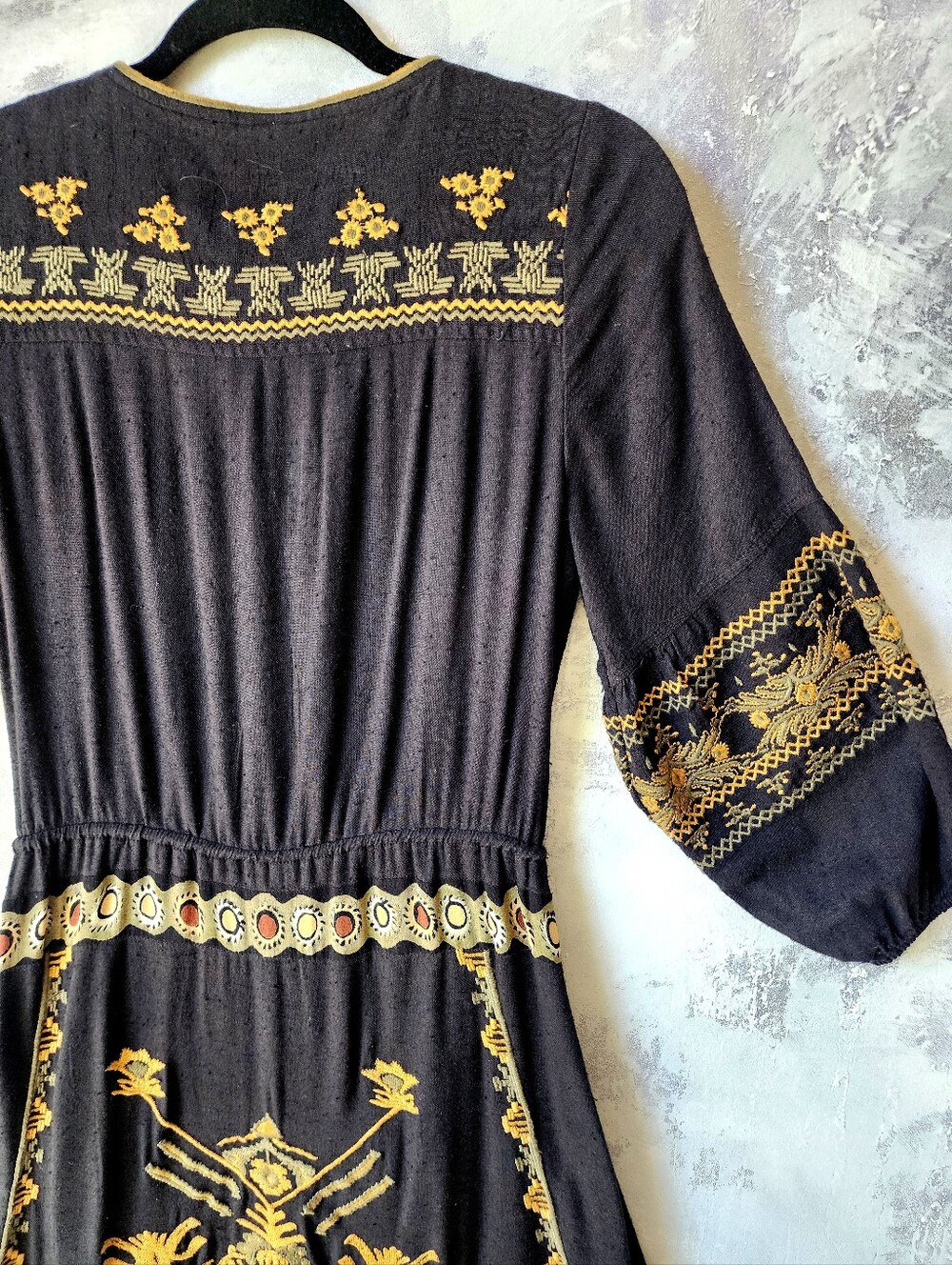 Free People Embroidered maxi Dress Rare Designer Upcycled Cottage Chic - Picture 9 of 13